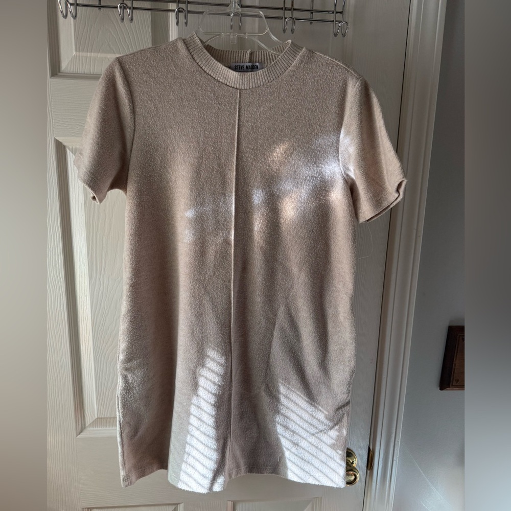 Steve Madden Cream Sweater Dress With Pockets